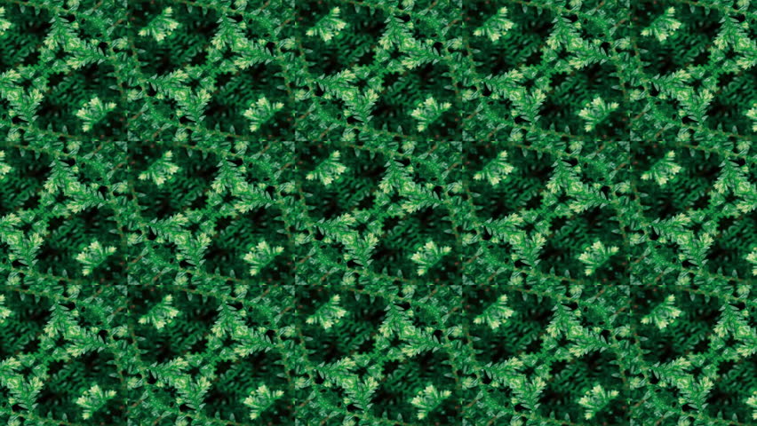 Symmetric green leaf pattern repeating botanical foliage digital texture decorative geometric art design.