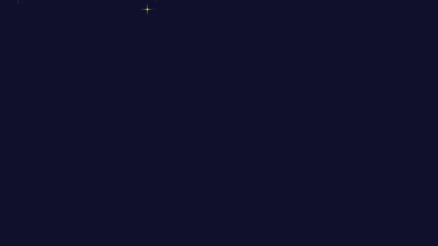 A night sky full of twinkling stars with the rising moon. Moon and star icon in outer space.