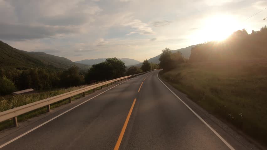 First person view of road trip through northern norway.