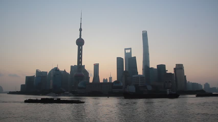 Skyline of Pudong in Shanghai, China