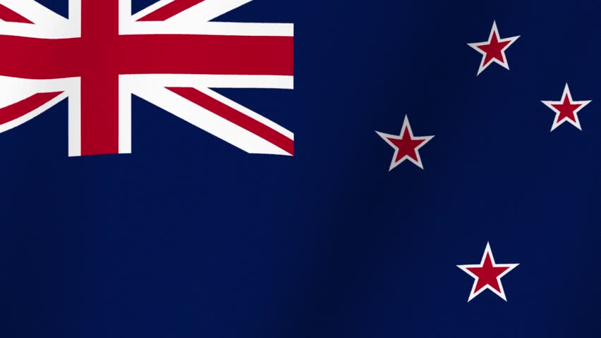 New Zealand Flag Waving Fabric Texture Close Up National Symbol Patriotic Representation