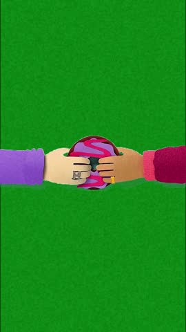 An illustration of two hands, one light-skinned and one darker-skinned, each holding a donut. The left donut is pink with rainbow sprinkles, and the right donut is green with yellow, pink, and orange
