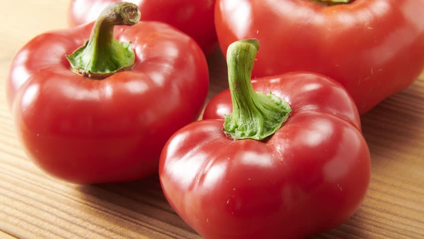 Fresh Red Bell Pepper Close Up Video Vibrant Vegetable Food Ingredient Healthy Eating