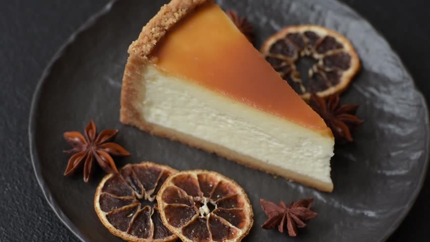 New York cheesecake, a slice of sweet pie, a classic cheesecake dessert. New York cheesecake