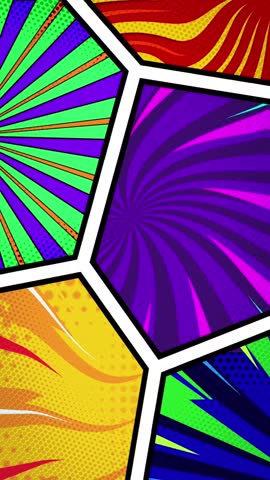 Colorful Pop Art Comic Background with Halftone Dots
