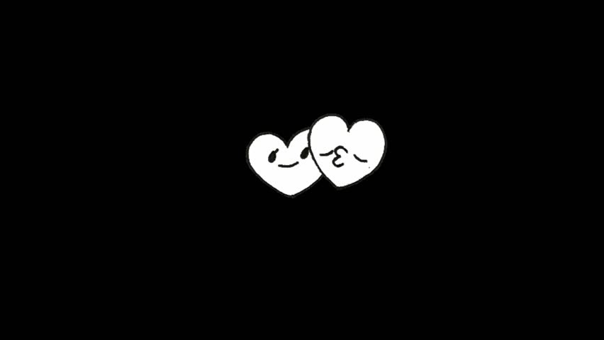 This is a static animation featuring cute heart icons on a black background. The video shows a seamless loop of heart icons. Ideal for use in graphic design projects, presentations, or social media content.