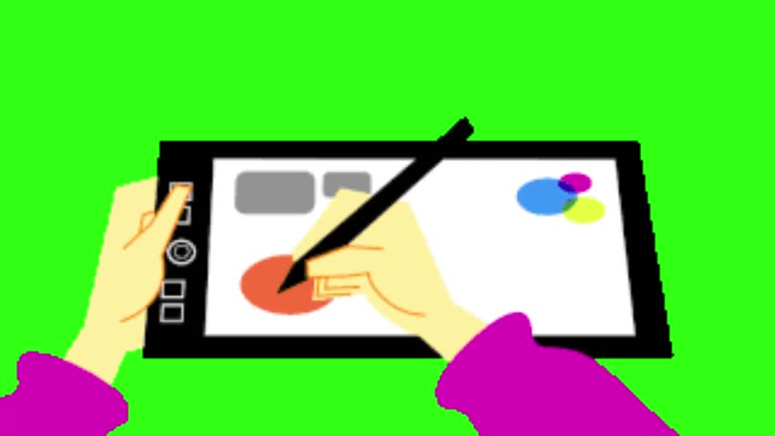 Doodle sketch motion animation on tablet
