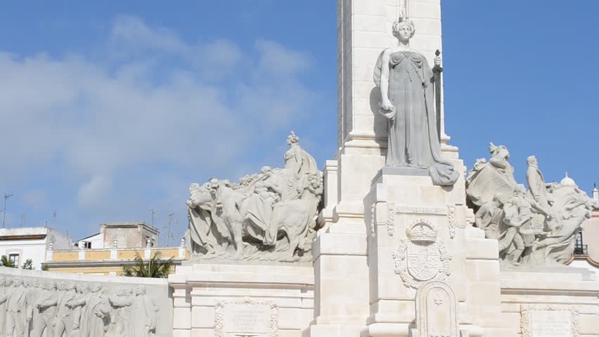 Monument to the Constitution of Cadiz in 1812. Commemoration of the first Spanish constitution, promulgated in Cadiz. "March 19, 1812".