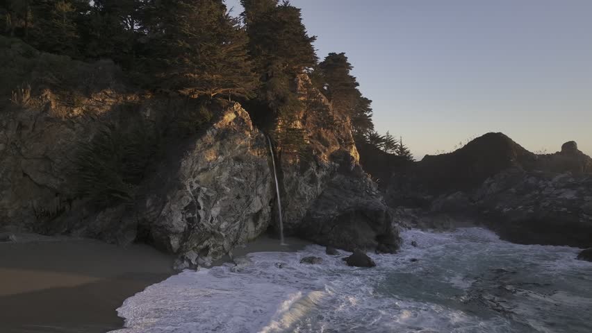 Aerial view of McWay Falls Julia Pfeiffer Burns State Park, CA USA