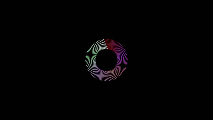 A circular iris like rotating lines pattern animated illustration background