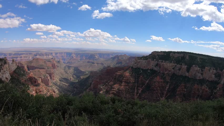 Scenic panorama across the Grand Canyon in Arizona cinematic landscape video