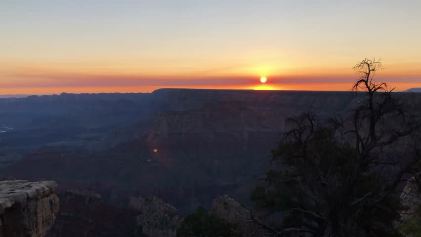 Spectacular morning views over the Grand Canyon in Arizona cinematic landscape video