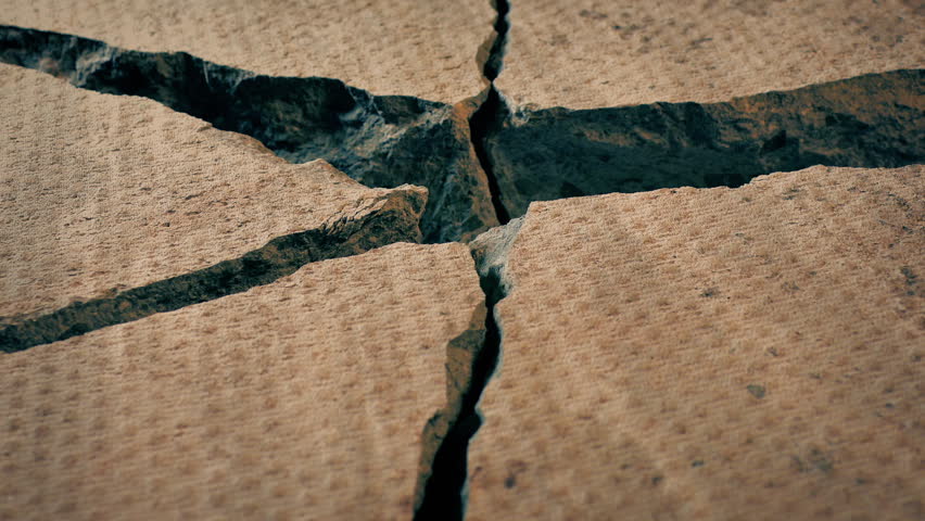 Broken Cracked Ground Moving Shot
