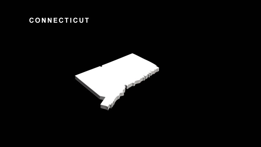Connecticut state map animation on black background