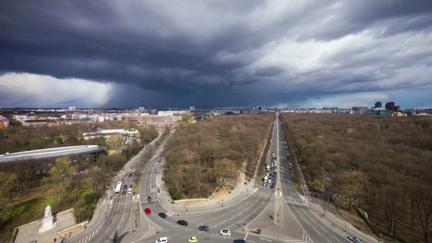 Cinematic View Of Berlin Cityscape, Germany