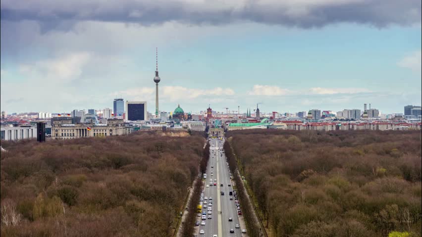 Cinematic View Of Berlin Cityscape, Germany