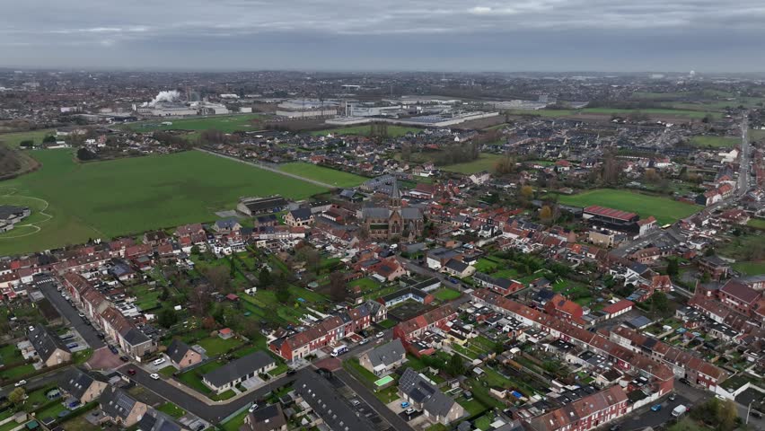 Aerial view of the city Roubaix