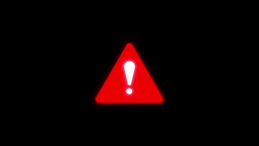 4K Animated Hazard Warning Notification Graphic Element For Technology Videos