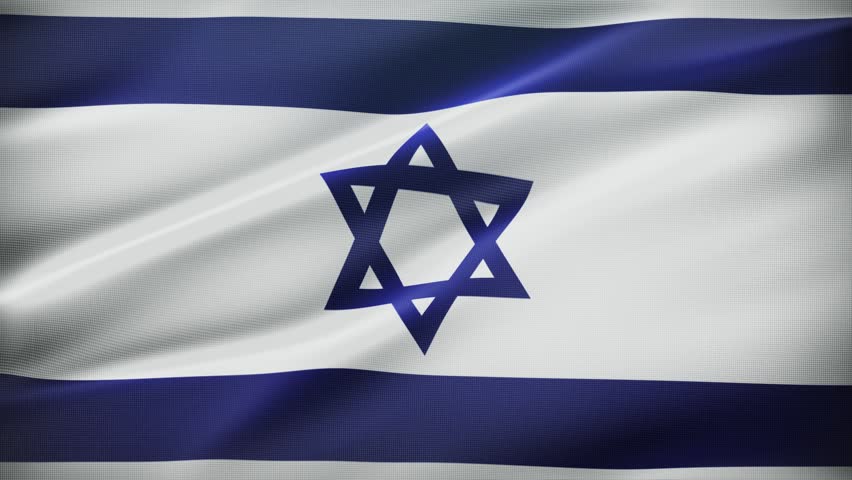 Israel Realistic Flag Wave Motion Background