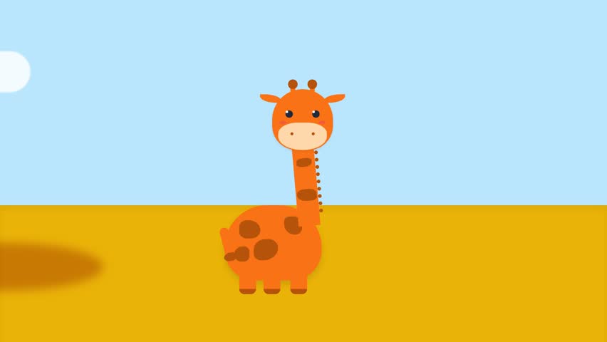 An adorable animated giraffe explores the sunny African savanna in this charming and colorful short story for young children.