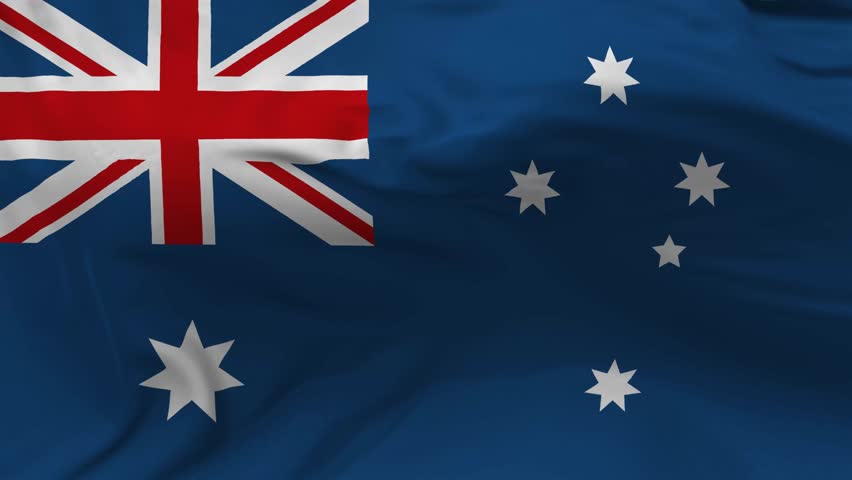 Australia National Flag with Southern Cross and Union Jack Background