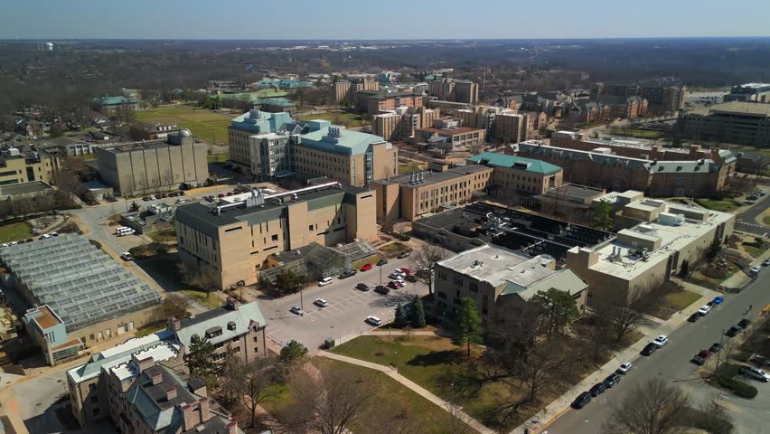 Modern academic buildings on University of Missouri campus