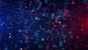 Abstract Data Network Technology Connection Complex digital network data connections, nodes, cybersecurity, artificial intelligence, cloud computing, modern technology presentations. 3D Illustration - Powered by Shutterstock - Get 15% off with code: PIKWIZARD15