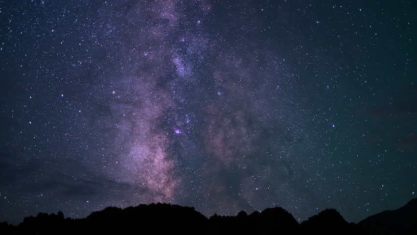Delta Aquarids Meteor Shower and Milky Way Galaxy Clouds 50mm South Southwest Sky Tilt Up Over Mt Whitney Purple Sierra Nevada California USA 02