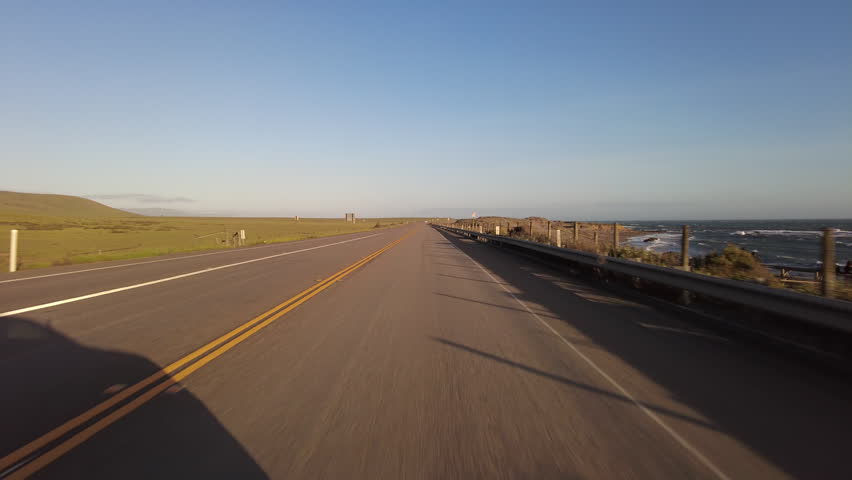 Big Sur Pacific Coast Highway Southbound 9 San Simeon to Morro Bay 01 Front View MultiCam Driving Plate California USA
