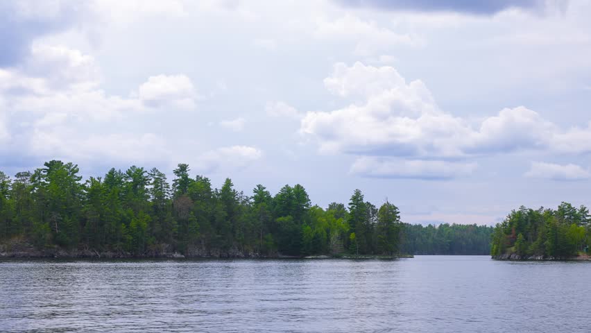 The beautiful Rainy Lake and forests of Voyageurs National Park in northern Minnesota along the border of Canada.
