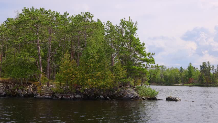 The beautiful Rainy Lake and forests of Voyageurs National Park in northern Minnesota along the border of Canada.