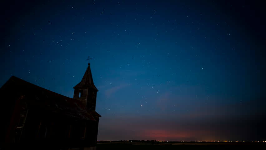 Milky Way rising above Abandoned Church