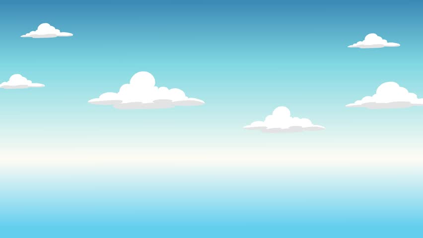 Stylized cartoon cityscape includes cherry blossoms, skyscrapers, and a red train moving across a bridge.