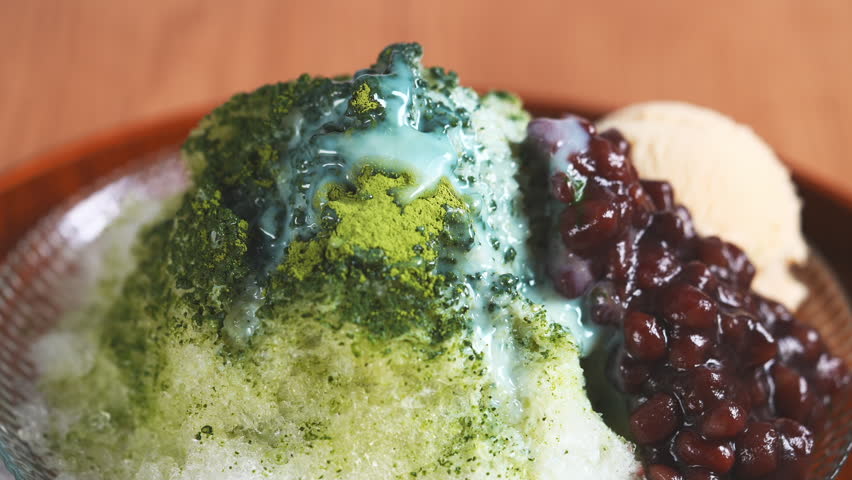 Luxury Matcha Shaved Ice with Sweet Red Beans