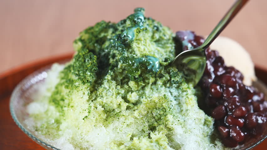 Luxury Matcha Shaved Ice with Sweet Red Beans