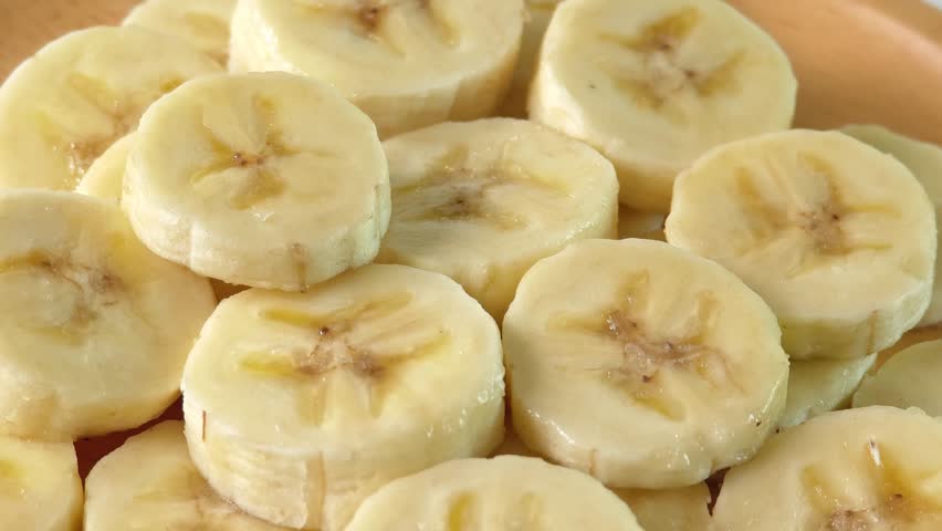close-up captures the creamy allure of sliced bananas.