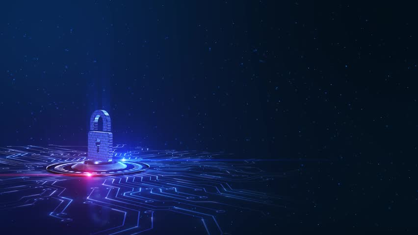 Digital cybersecurity network glowing padlocks, lines, data grid. blockchain, data protection, privacy, internet safety. technology, finance. padlocks security, privacy, encryption cyber defense 3D 4K