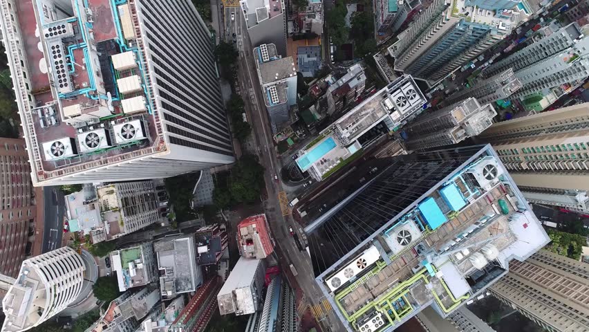 Top view of Hong Kong cityscape showcasing dense skyscrapers, urban skyline, and vibrant metropolitan architecture in a modern global city.