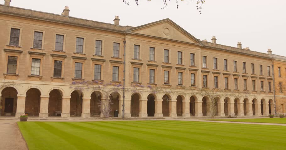 Exterior Of The New Building Of Magdalen College In Oxford, United Kingdom. - wide shot