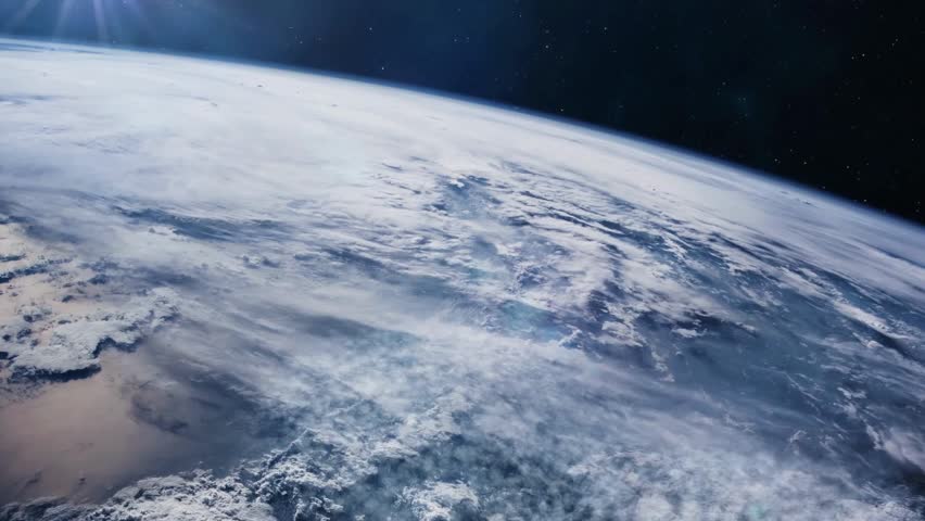 Dramatic view of Earth from space showing massive explosions and missile activity, representing global conflict and catastrophic end-of-world scenario