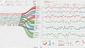 Financial AI Data Analytics Interface Dashboard Animation, Big Data Processing Visualization. Finance Statistical Charts, Infographic Flow Diagram, Business Intelligence Technology UI Background - Powered by Shutterstock - Get 15% off with code: PIKWIZARD15
