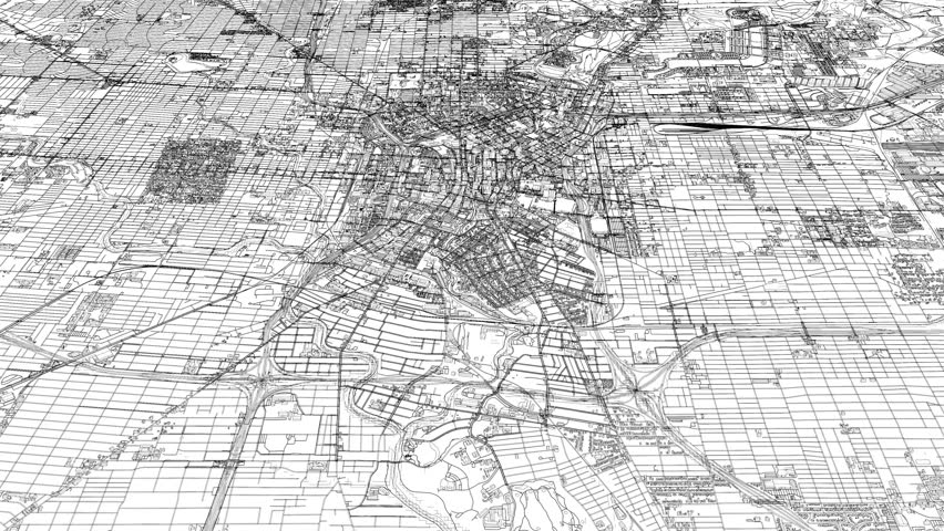 3D looped animation of city - San Antonio Texas, USA