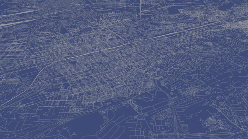 3D looped animation of city - Birmingham Alabama, USA