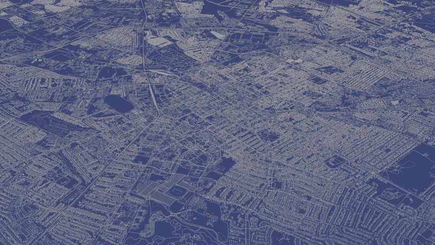 3D looped animation of city - Lexington Kentucky, USA