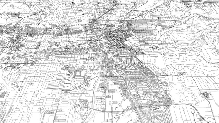 3D looped animation of city - Huntsville Alabama, USA