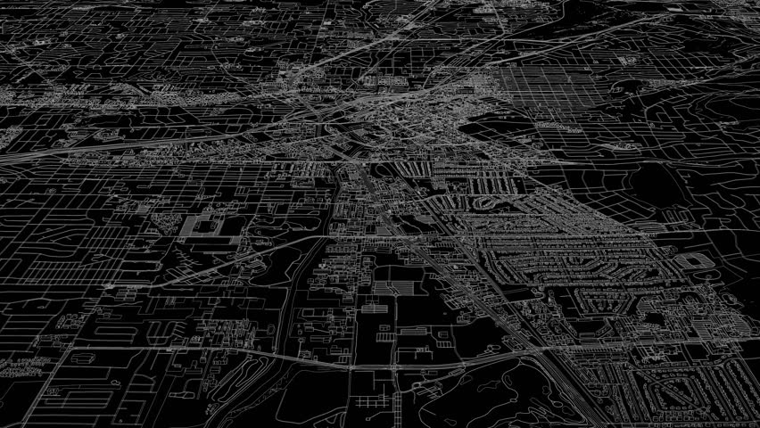 3D looped animation of city - Huntsville Alabama, USA