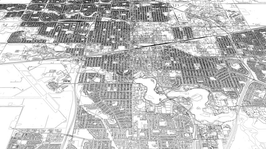 3D looped animation of city - Regina Saskatchewan, Canada