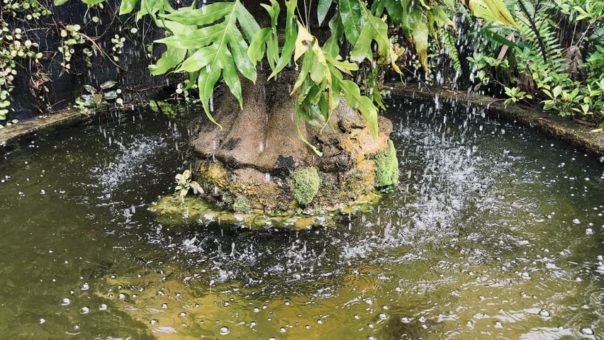Garden water fountain in park