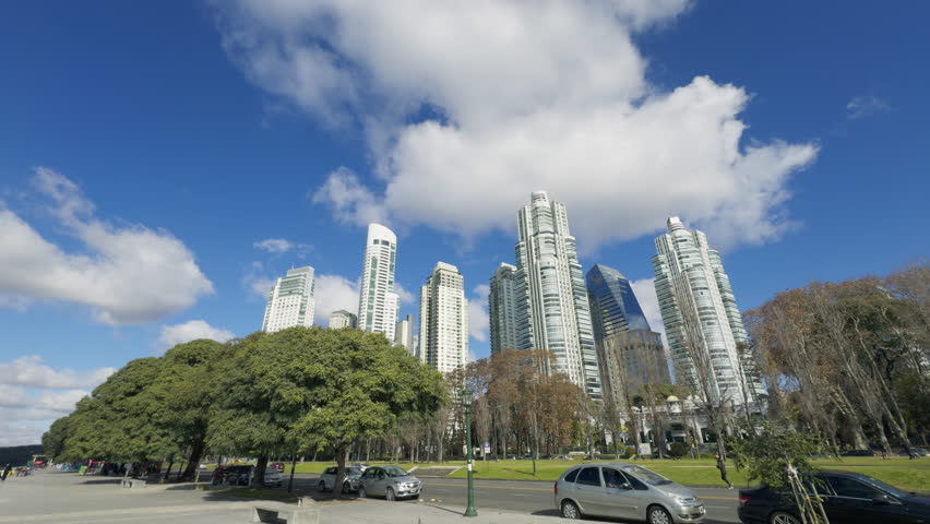Low angle view of modern residential towers in Buenos Aires Argentina