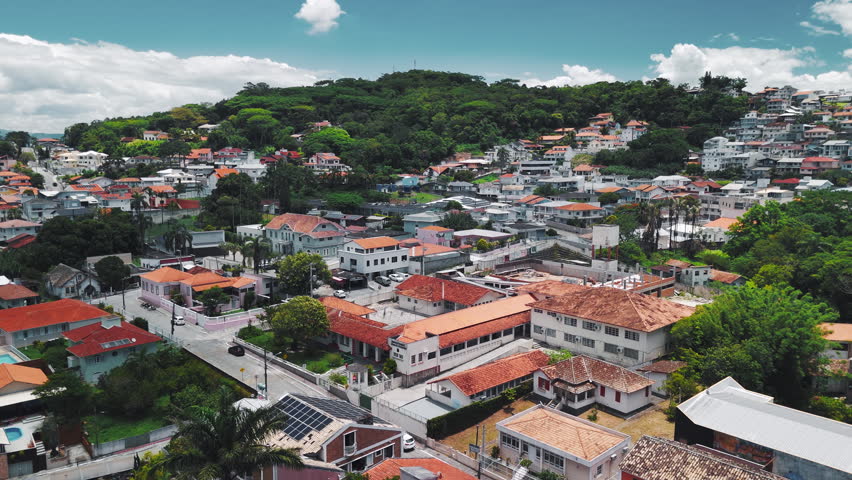 Aerial view of the city of Sao Jose near the city of Florianopols in the state of Santa Catarina, Brazil